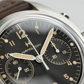Khaki Aviation Pioneer Mechanical Chrono 40mm - Black on Leather Strap