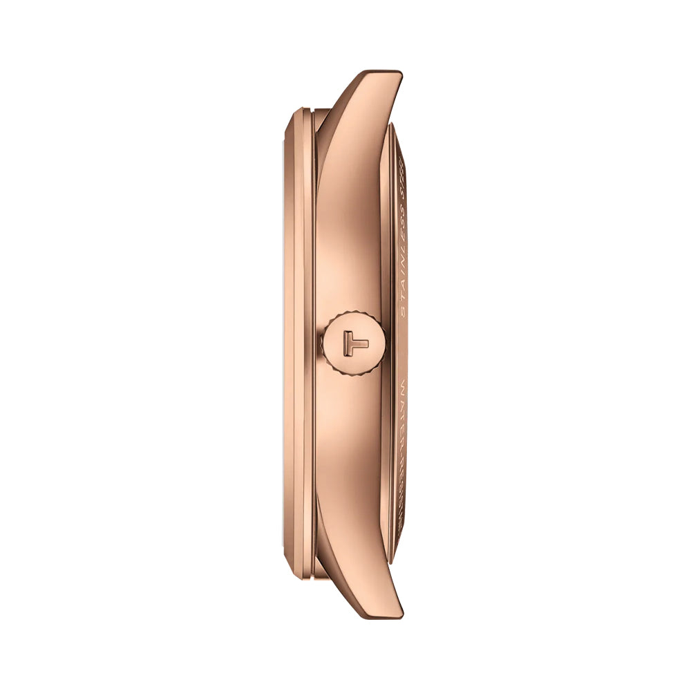 Classic Dream Rose Gold PVD 40mm - Silver on Leather Strap