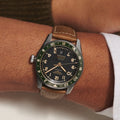 Spirit Zulu Time Green Bezel 42mm - Black on Leather Strap
