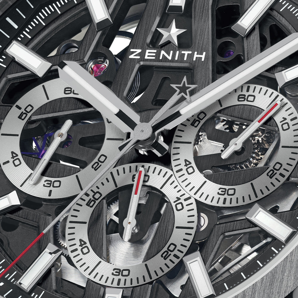 Defy Skyline Chronograph Skeleton 42mm - Black-Toned on Bracelet
