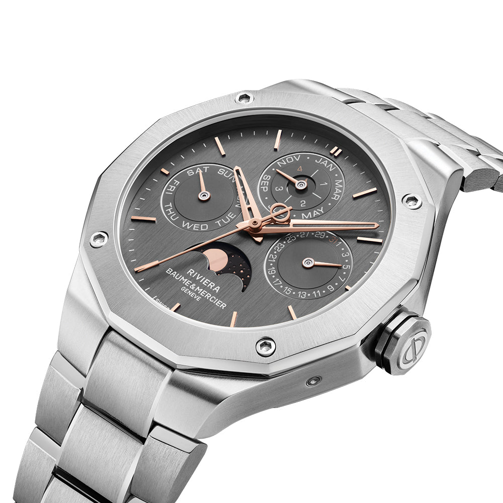 Riviera 10786 Perpetual Calendar Limited Edition Automatic 40mm - Grey on Bracelet