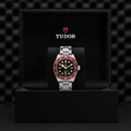 Black Bay 41mm - Black, Burgundy Bezel on Bracelet