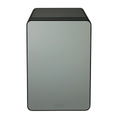 Neo Watch Winder in black with a ribbed top and mirrored front panel
