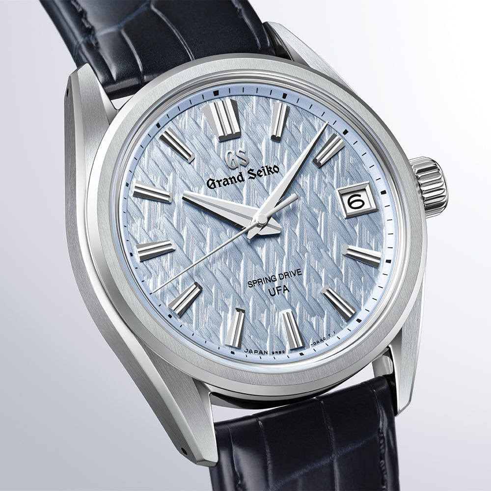 SLGB001 Evolution 9 Spring Drive UFA Platinum 950 37mm - Light Blue on Leather Strap