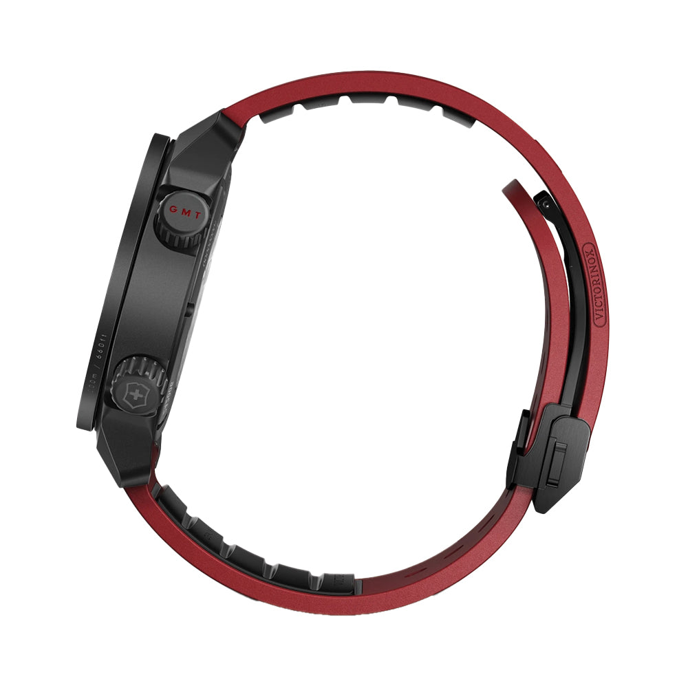 Air Pro 43mm - Black on Red Rubber Strap