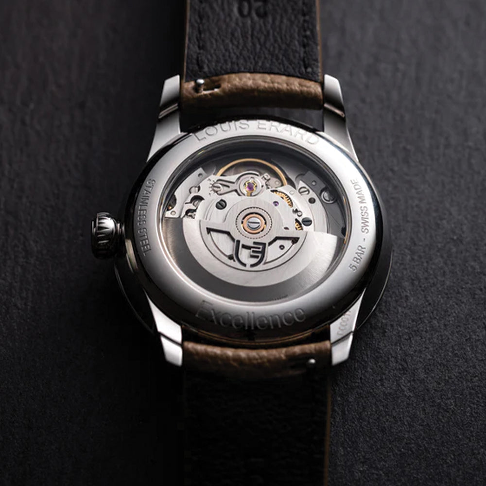 Le Régulateur Gravé Noir 39mm - Black on Leather Strap