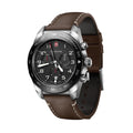 Swiss Army Chrono Quartz 42mm - Black on Brown Leather Strap