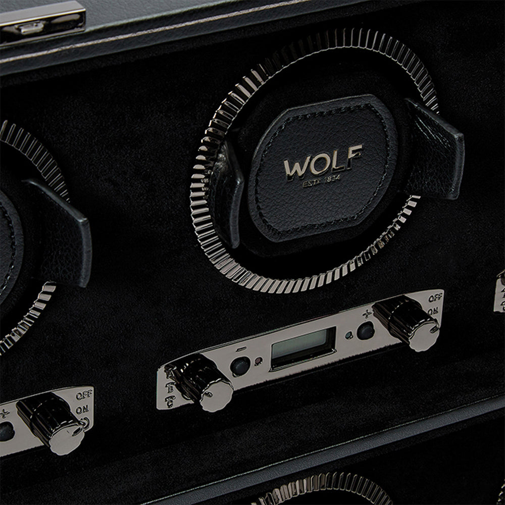 British Racing 8 Piece Watch Winder - Black