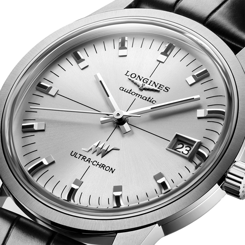 Ultra-Chron Classic 37mm - Silver on Leather Strap