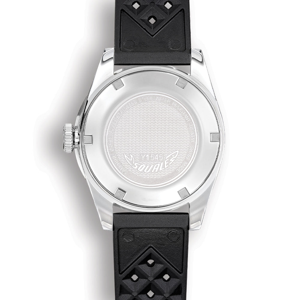 1545 Steel 40mm - Black on Rubber Strap