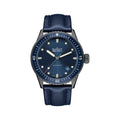 Fifty Fathoms Bathyscaphe Ceramic 43.6mm - Blue on Sail-Canvas Strap