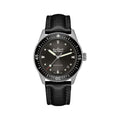 Fifty Fathoms Bathyscaphe Steel and Black Bezel 38mm - Grey on Sail-canvas Strap