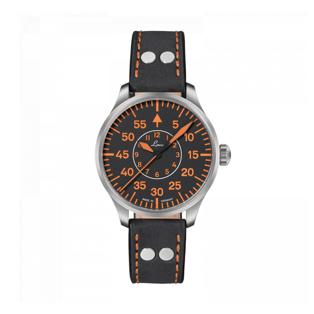Pilot Watch Basic Palermo Automatic 39mm - Black/Orange on Leather Strap