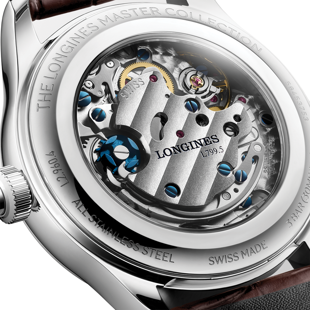 Master Chrono Monopusher Manual 41mm - Silver Opaline on Leather Strap