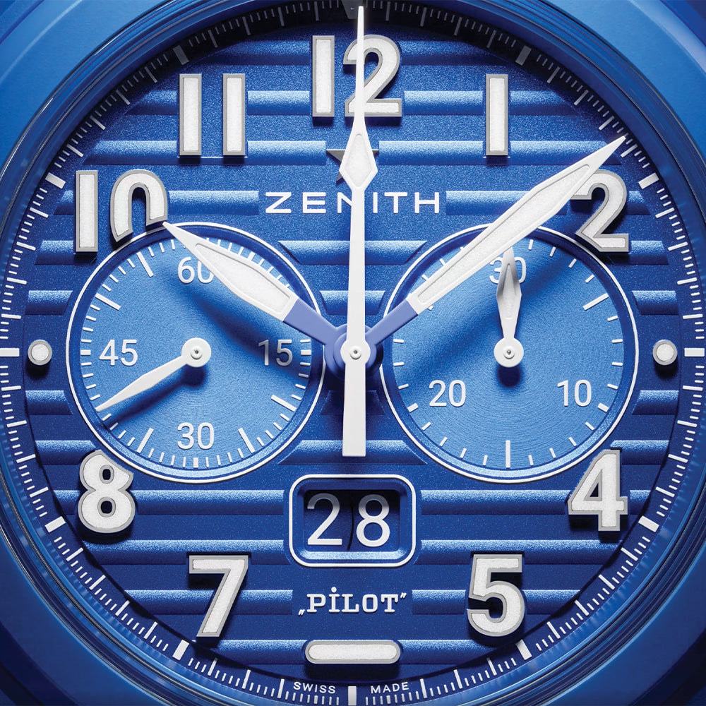 Pilot Big Date Flyback 160th Anniversary Edition Ceramic 41mm - Blue on Rubber Strap w/ Extra Leather Strap
