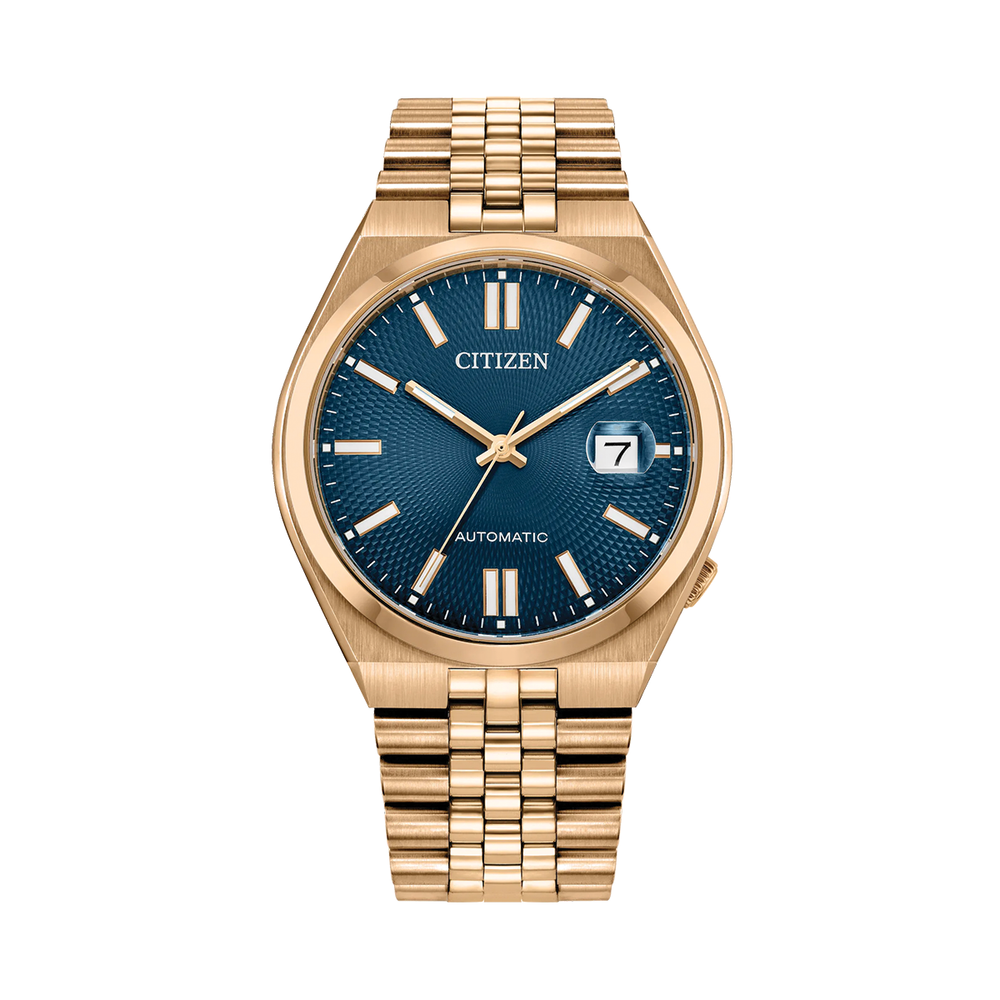 Tsuyosa 60 Automatic Rose Gold Tone 40mm - Blue on Bracelet