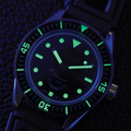 Sub-37 Legend 37mm - Black on Rubber Strap