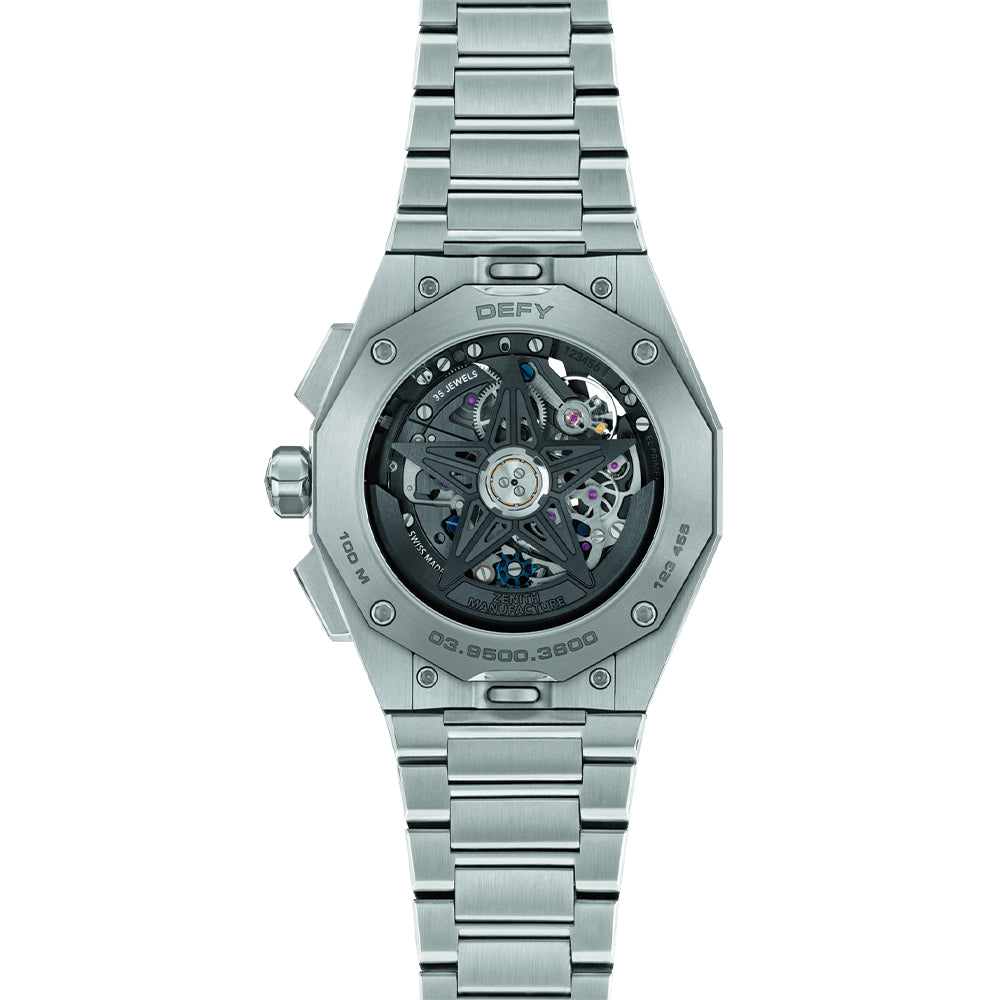 Defy Skyline Chronograph Skeleton 42mm - Black-Toned on Bracelet
