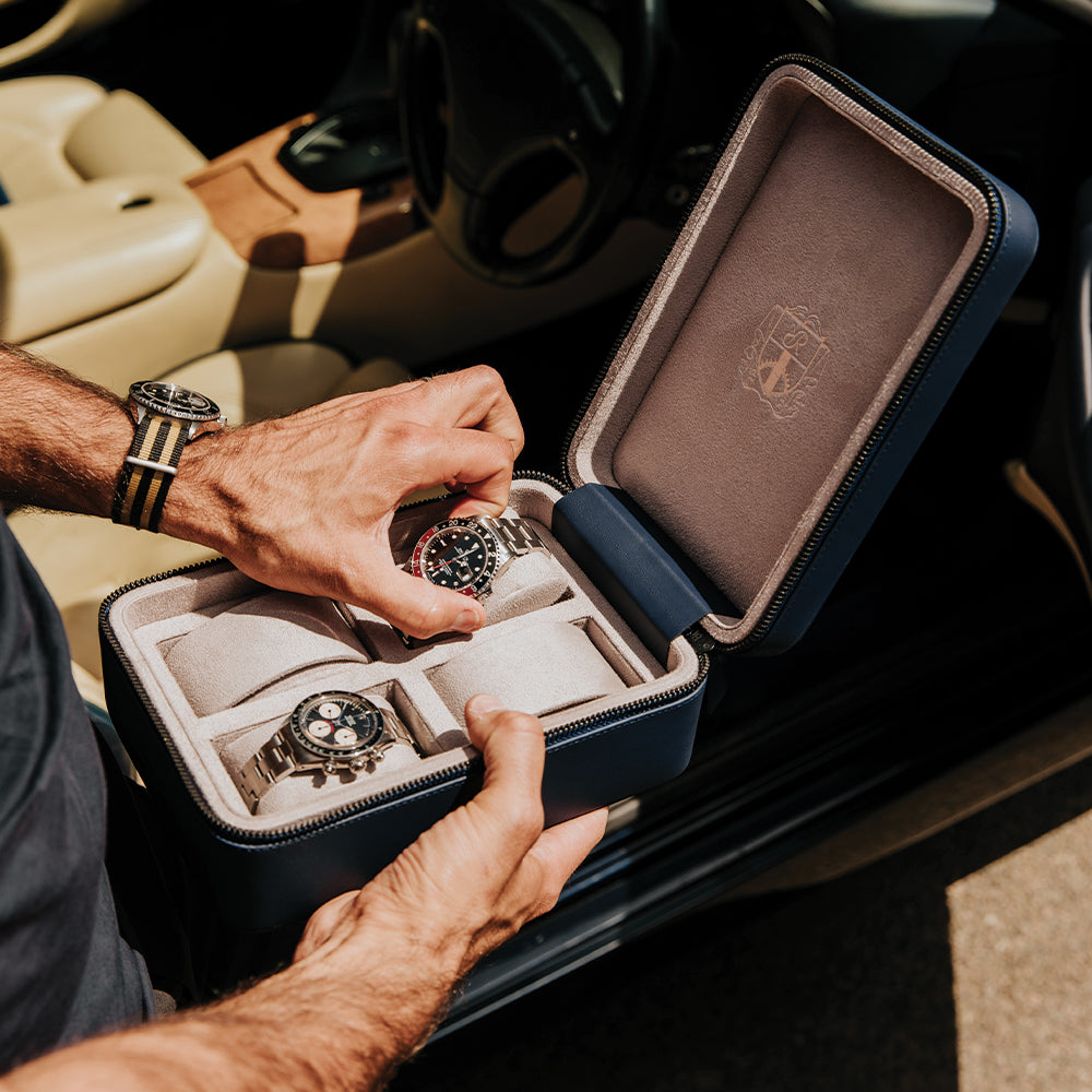Hyde Park Four Zip Case - Navy