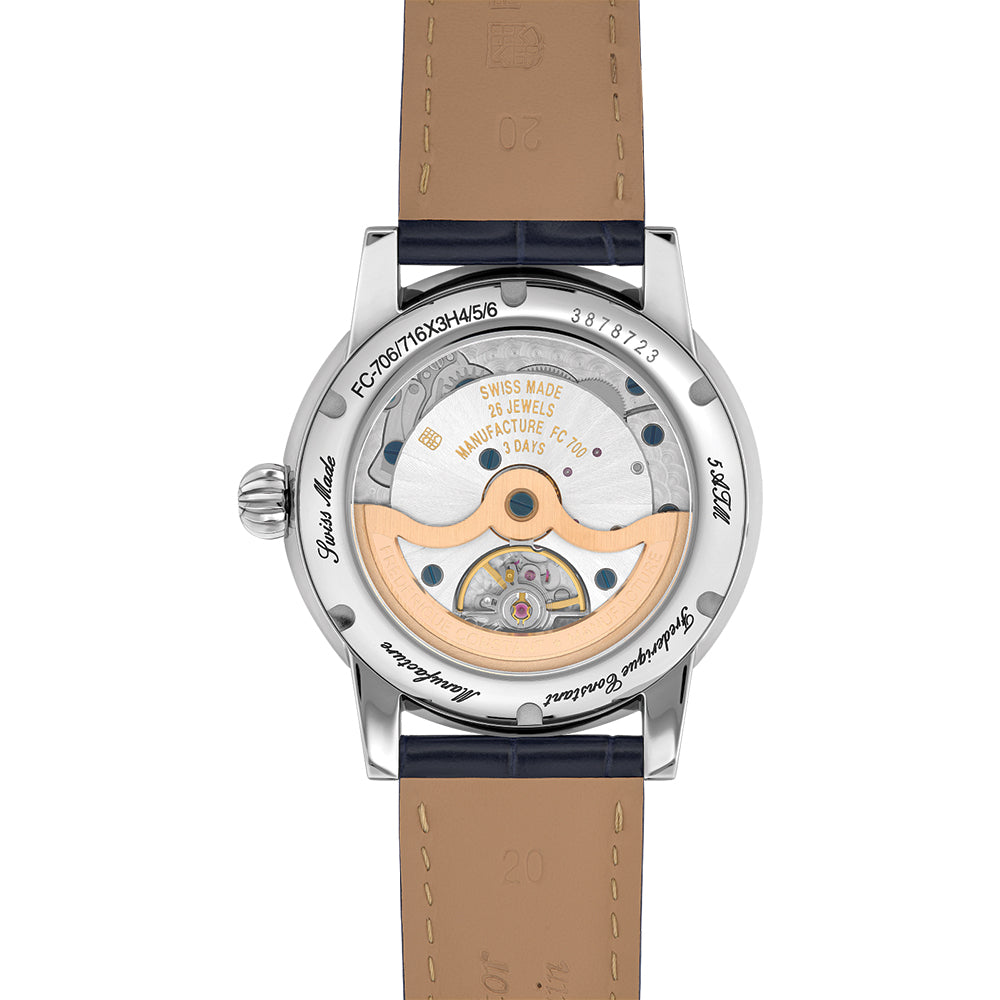 Manufacture Classic Date Automatic 40mm - Silver on Leather Strap