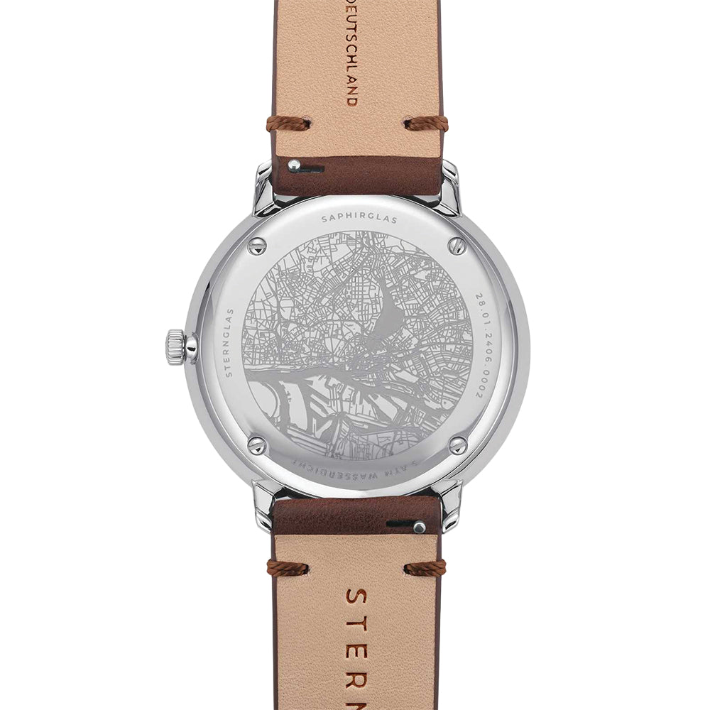 Hamburg Quartz 42mm - Grey on Leather Strap