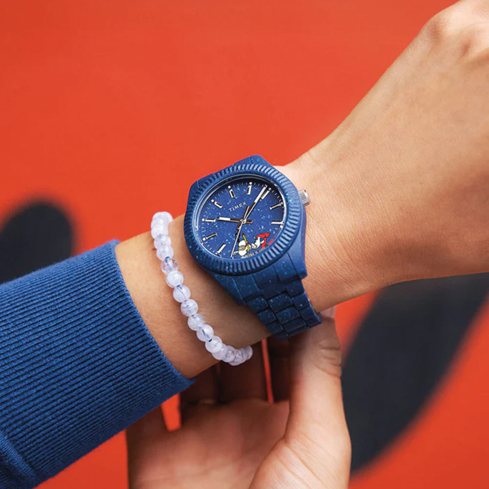 Legacy Ocean x Peanuts Recycled Material 42mm - Blue on Bracelet