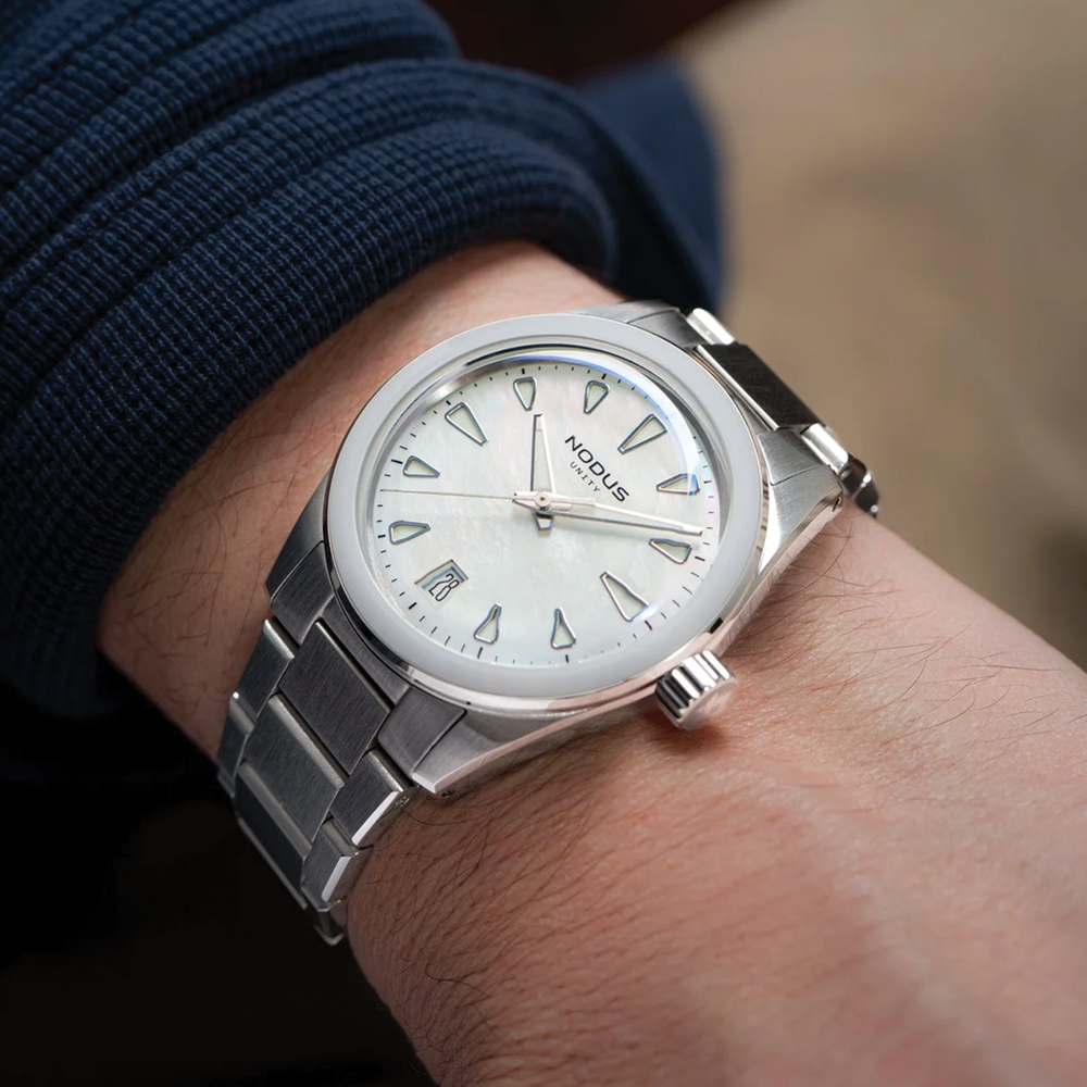 Unity Pearl White 36.5mm - White on Bracelet