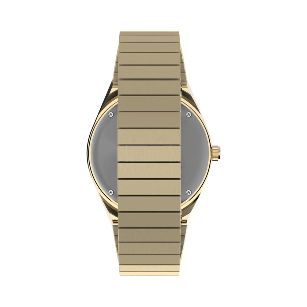 Q Timex® Gold-Tone 36mm - Brown on Stainless Steel Expansion Band
