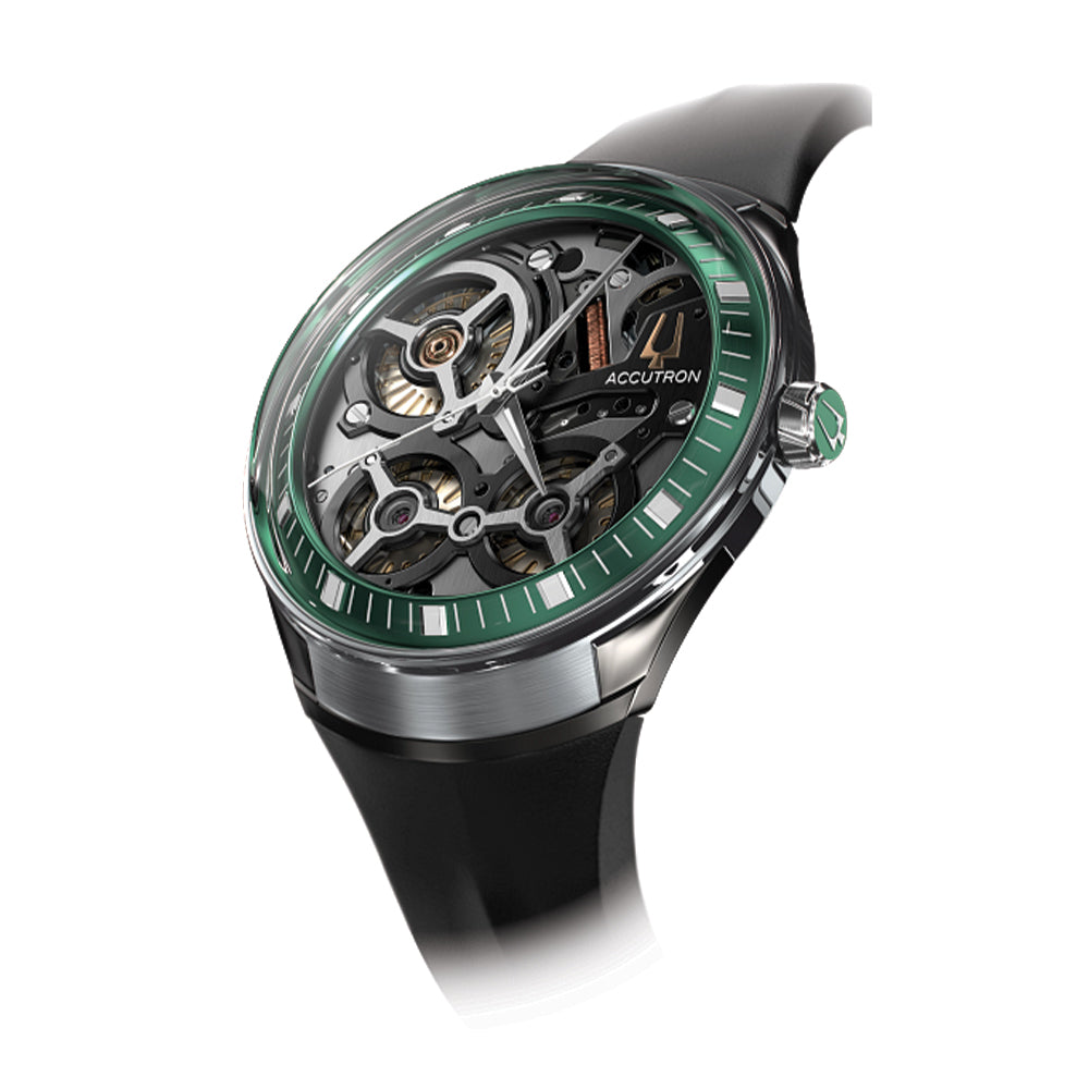 ElectroStatic DNA 45mm - Green/Grey on Rubber Strap