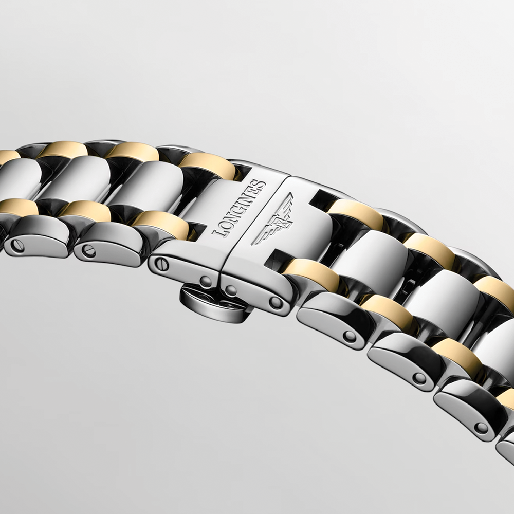 Primaluna Moonphase Two-Tone 34mm - Silver on Bracelet