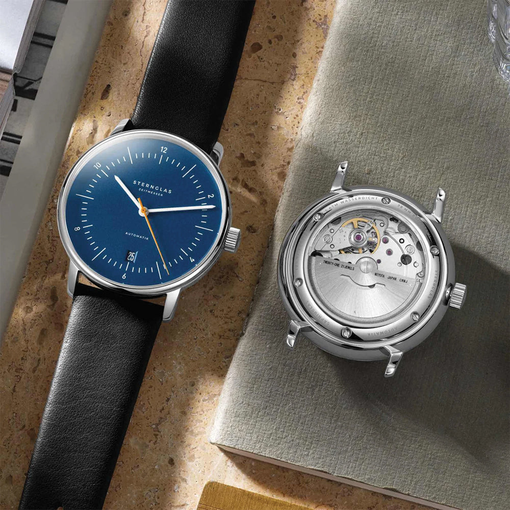 Naos Automatic 38mm - Blue on Leather Strap