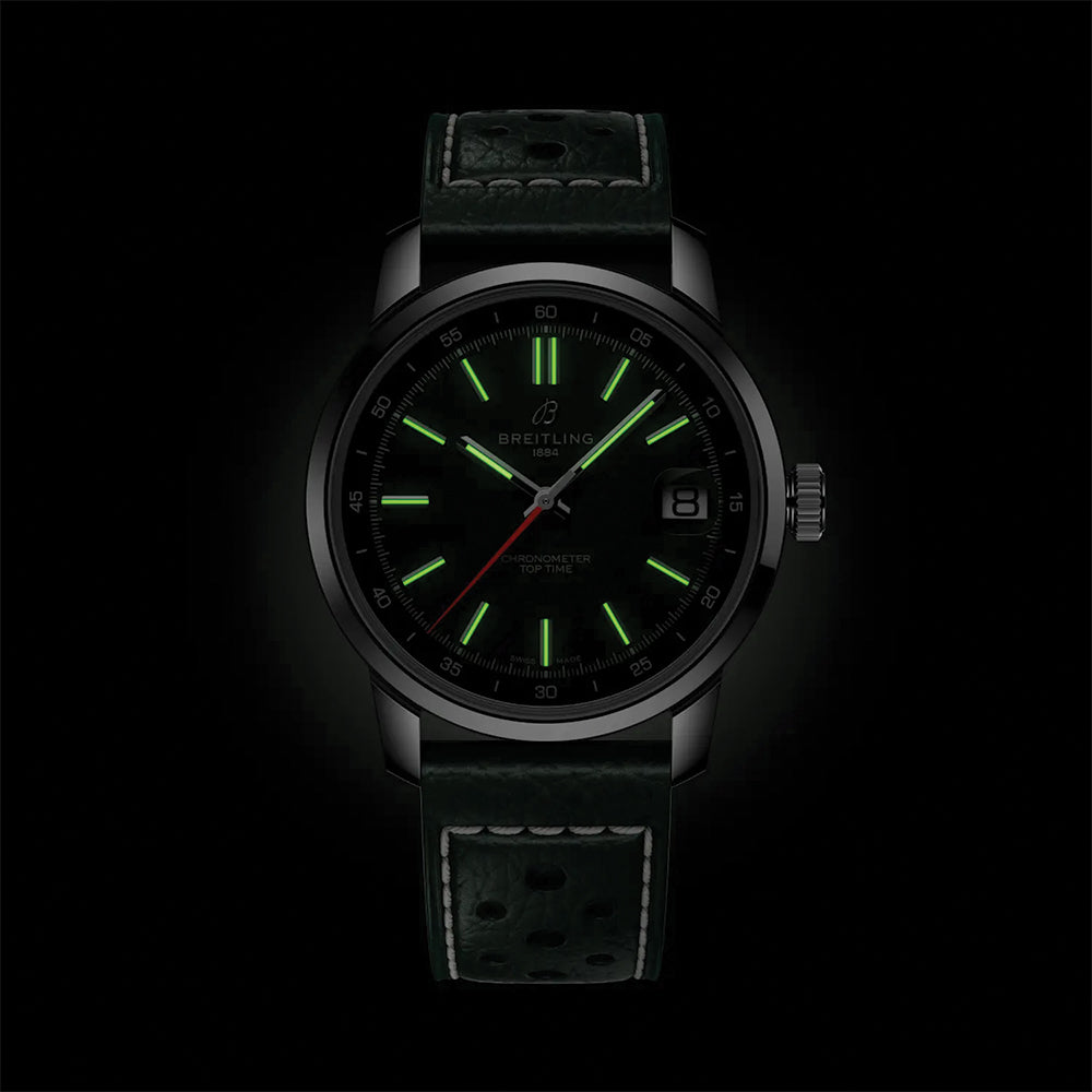 Top Time B31 38mm - Green on Leather Strap