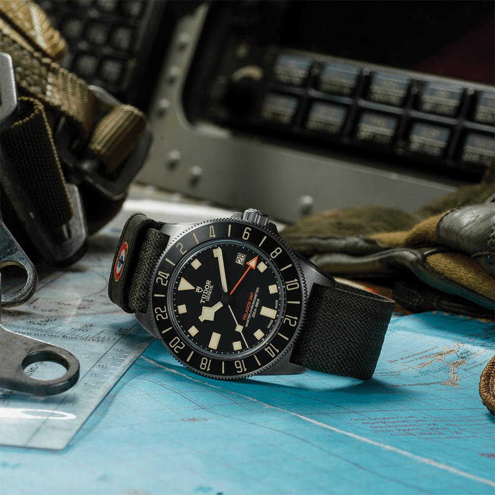 Pelagos FXD GMT Titanium 42mm - Black on Fabric Strap