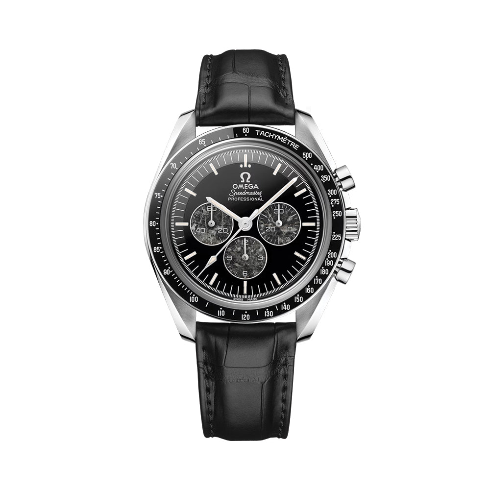 Speedmaster Caliber 321 Platinum 42mm - Black on Leather Strap