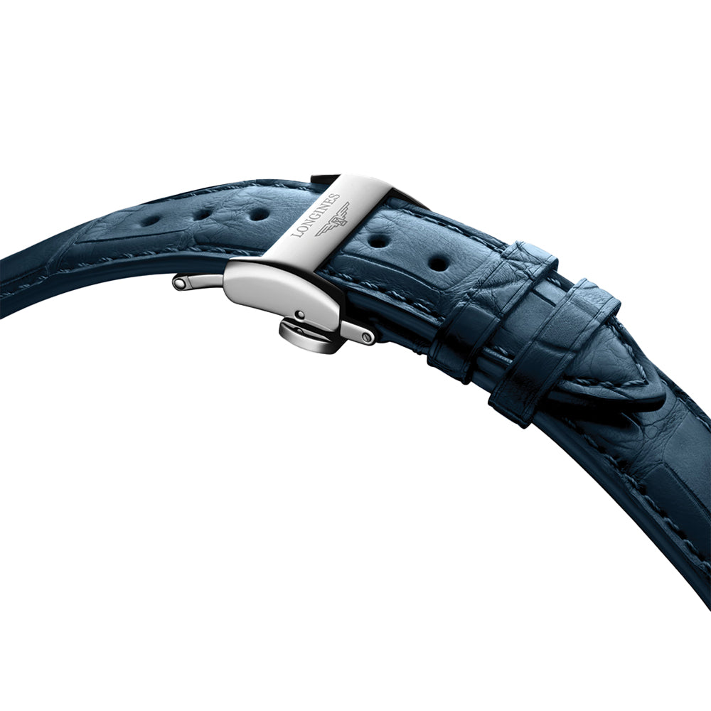 Master Collection Chronograph Moonphase 42mm - Silver on Leather Strap