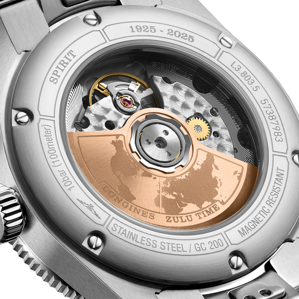 Spirit Zulu Time "1925" 18K Rose-Gold Capped Bezel 39mm - Black on Bracelet