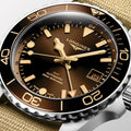 HydroConquest GMT 41mm - Brown on Fabric One Piece Strap