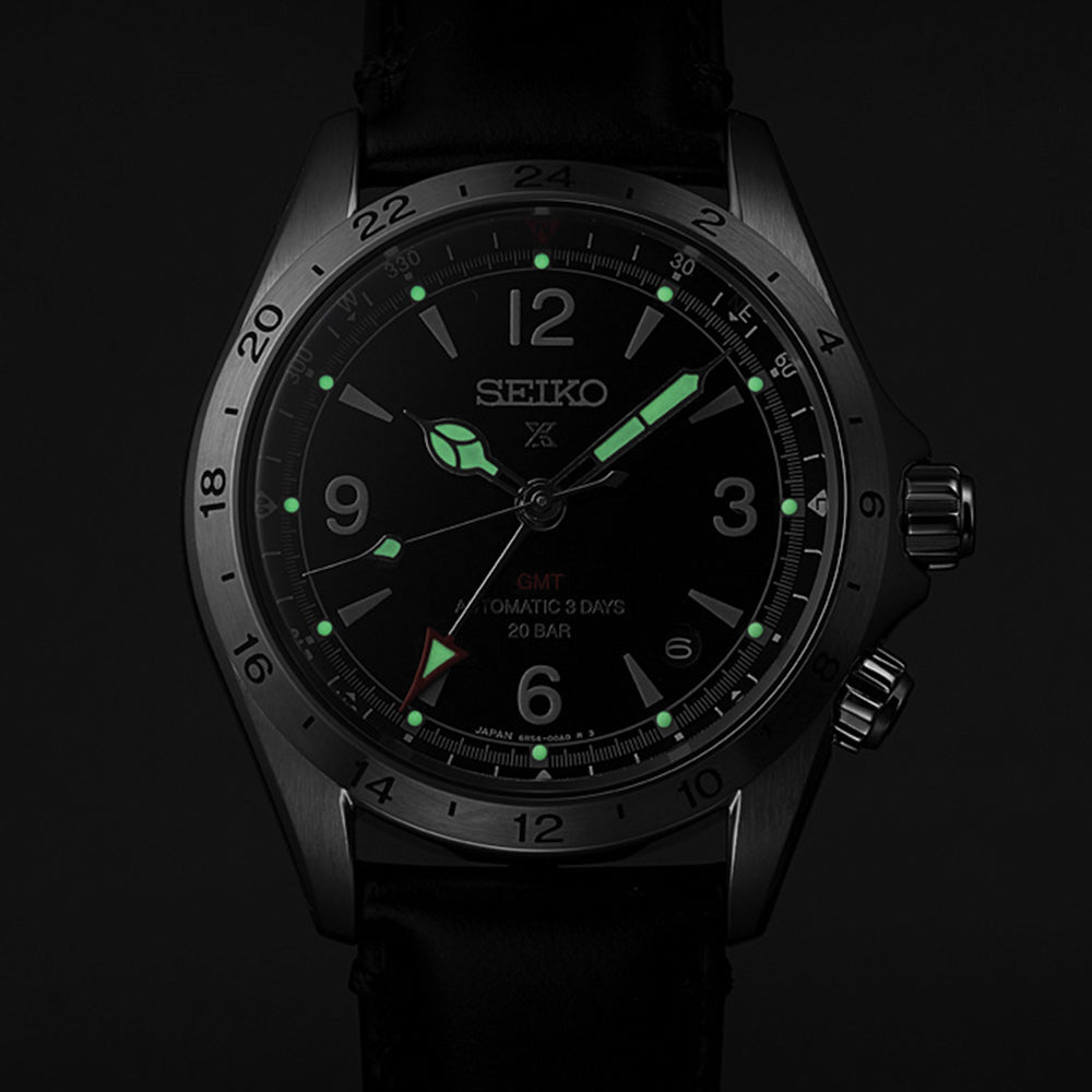 SPB379 Prospex Alpinist GMT 39.5mm - Black on Leather Strap