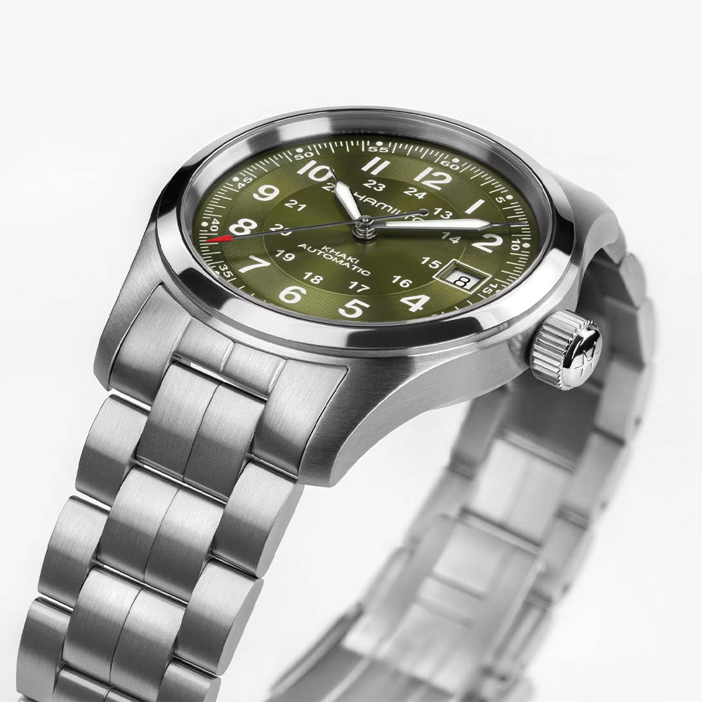 Khaki Field Auto Date 38mm - Green on Bracelet