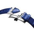 PrimaLuna Moonphase 34mm - Opaline Ivory on Blue Leather Strap