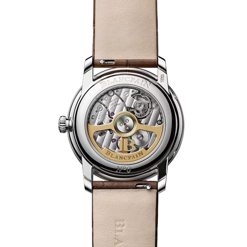 Villeret Calendar Moonphase 33.2mm - Brown w/ Diamonds on Leather Strap