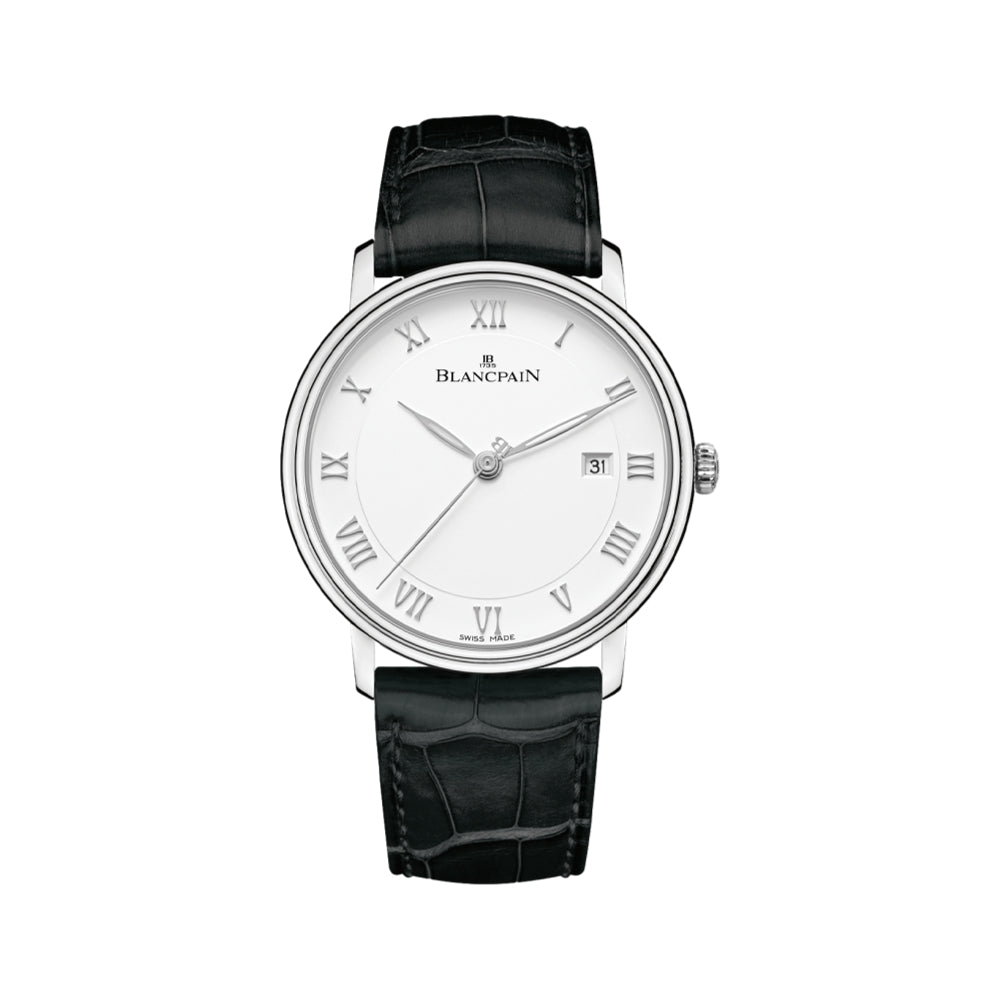 Villeret Ultraplate Steel 40mm - White on Leather Strap
