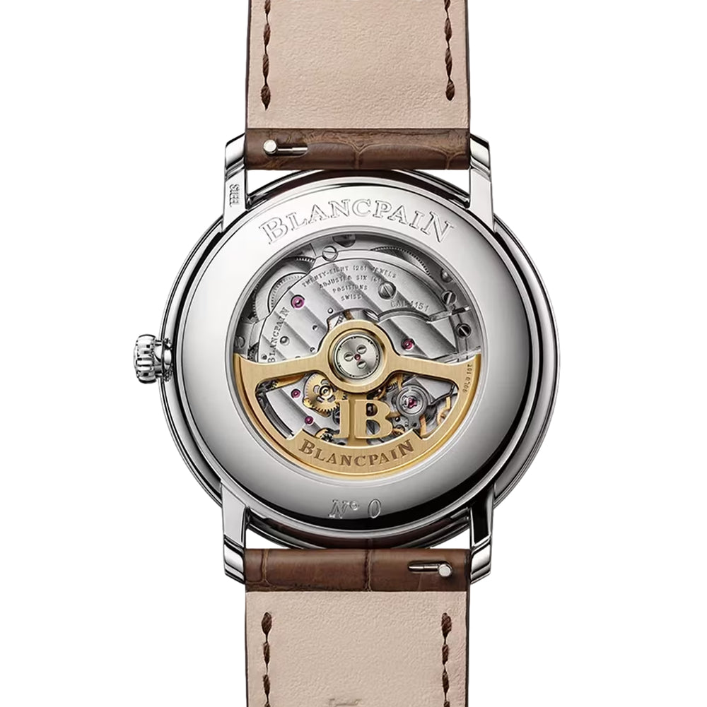 Villeret Extraplate 40mm -  Brown Gold on Leather Strap