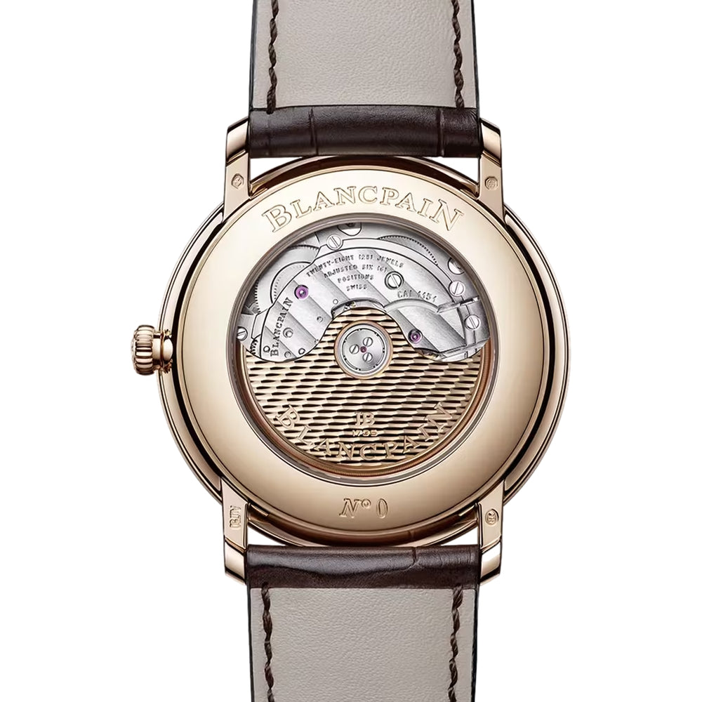 Villeret Ultraplate Red Gold 40mm - White on Leather Strap