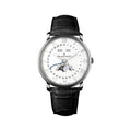 Villeret Complete Calendar Steel 40mm - White on Leather Strap