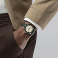 Khaki Aviation Pilot Pioneer Auto 38mm - White on Green Leather Strap