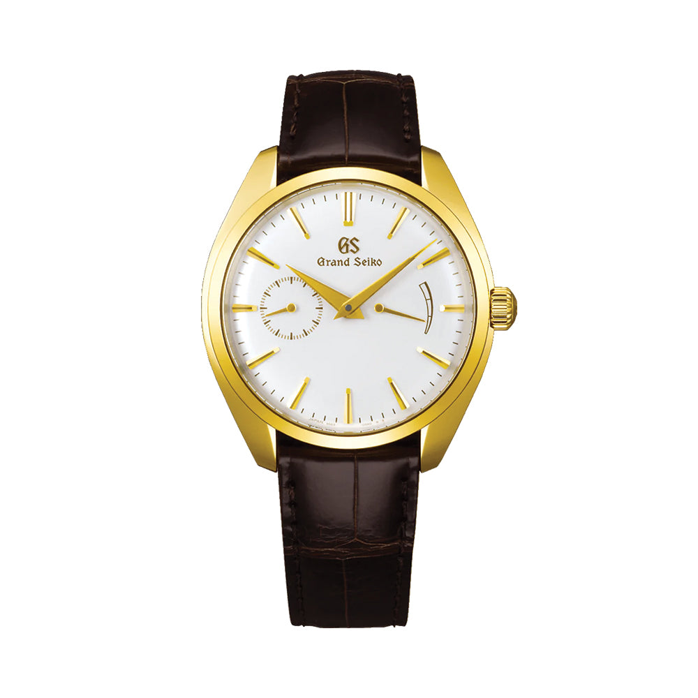 SBGK006 Elegance Manual 18K Yellow Gold 39mm - White on Leather Strap