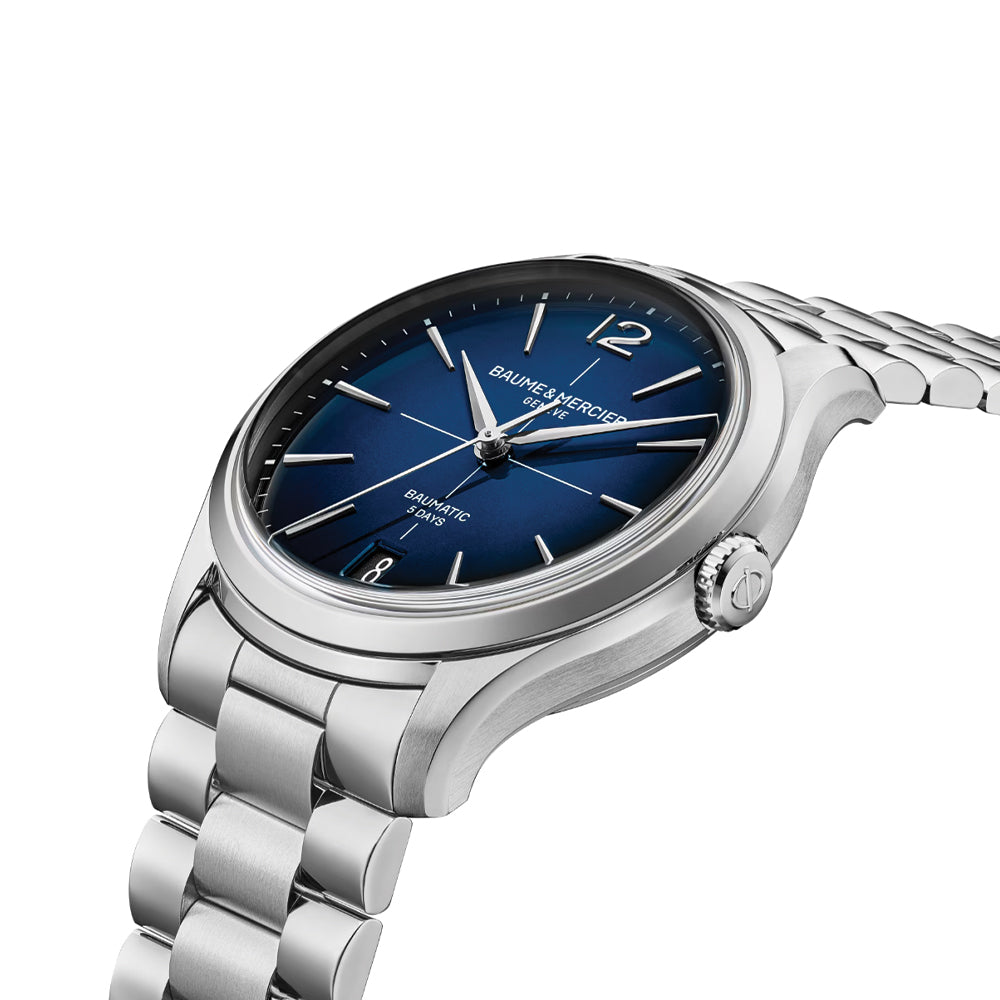 Clifton Round Baumatic 39mm - Blue on Bracelet