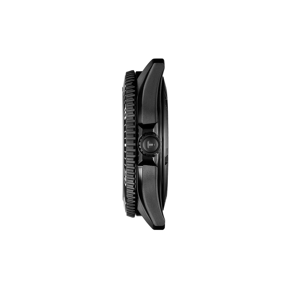Seastar 1000 Powermatic 80 Black PVD 40mm - Blue on Rubber Strap