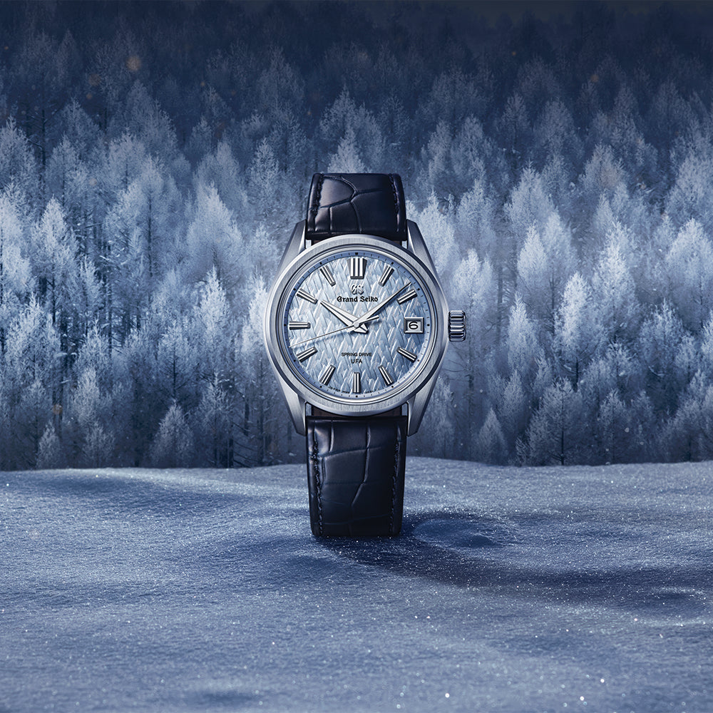 SLGB001 Evolution 9 Spring Drive UFA Platinum 950 37mm - Light Blue on Leather Strap